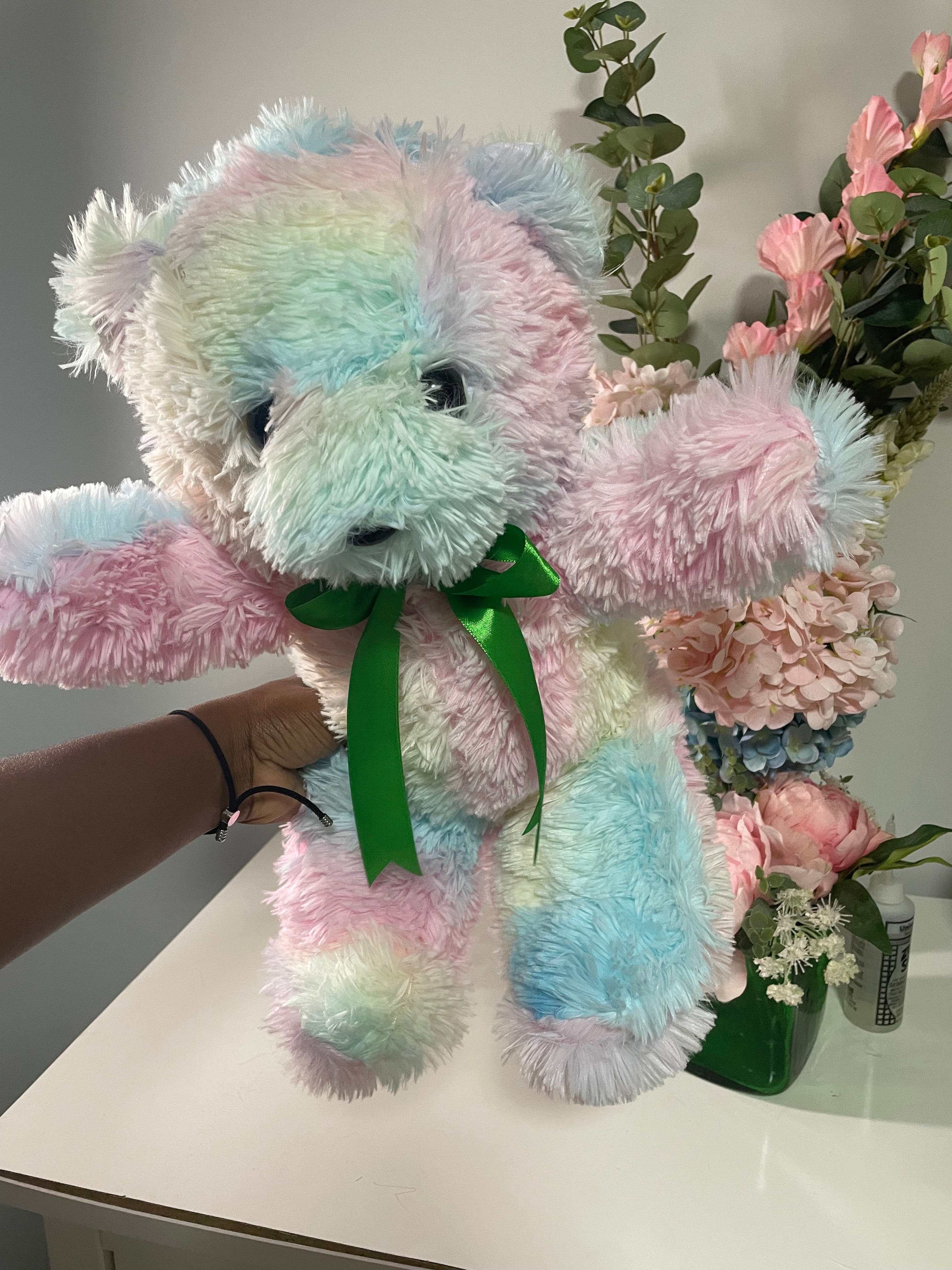 18 inch Cotton candy colored teddy bear