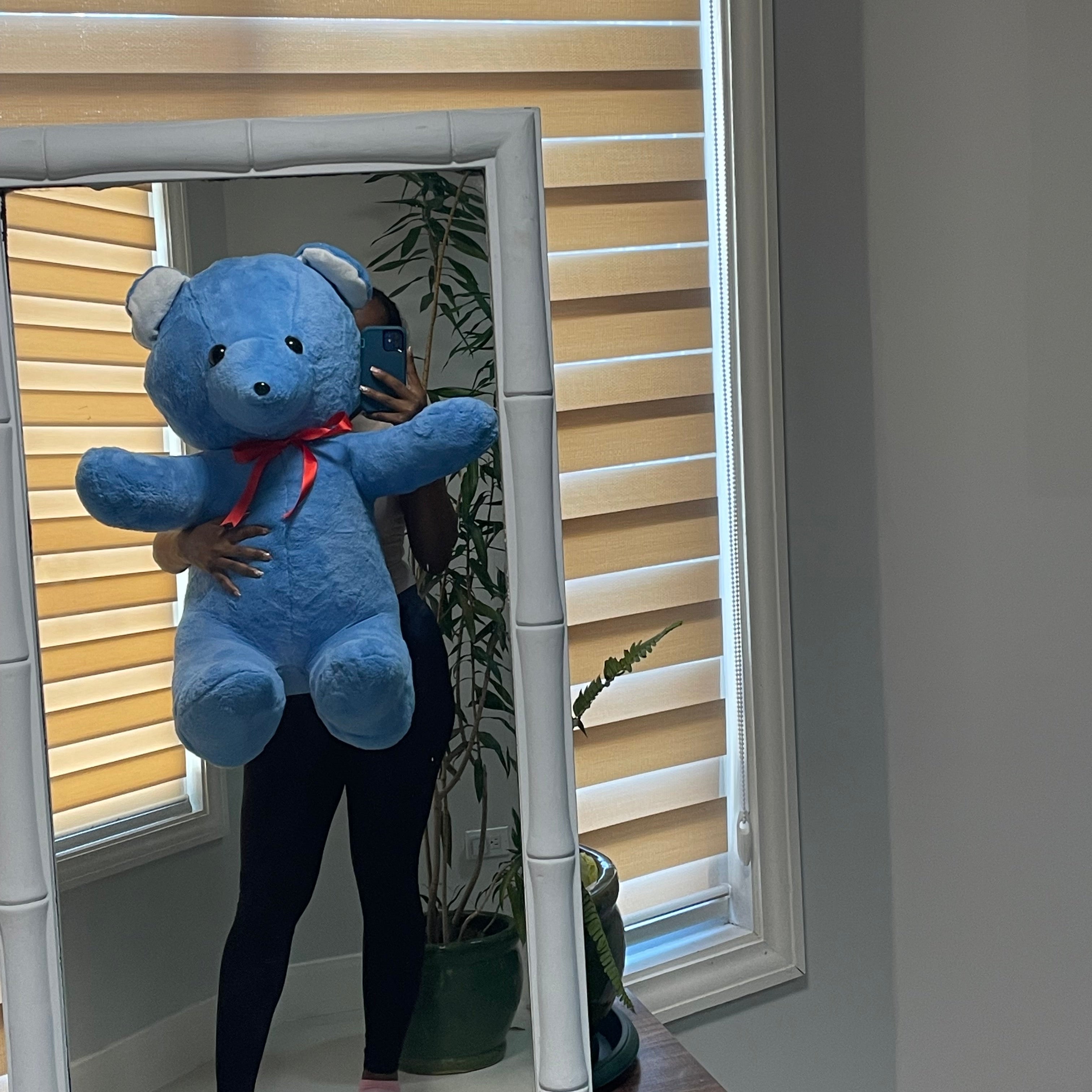 Handmade 3ft Blue and White Teddy Bear